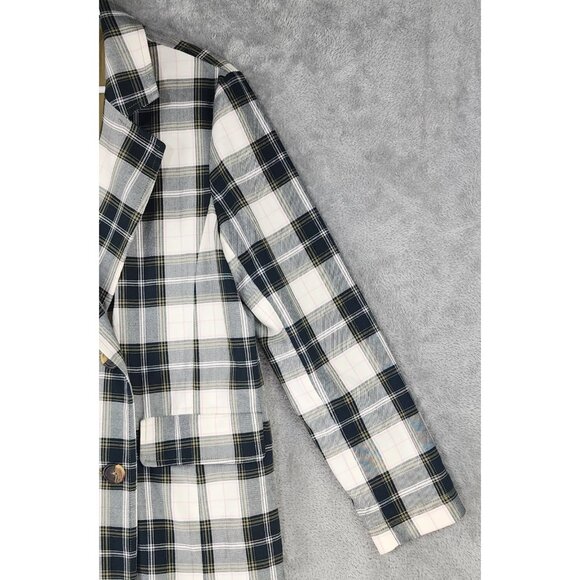 We The Free Jacket Womens Small Green Plaid Button Up Freddie Long Line Blazer - Picture 9 of 14